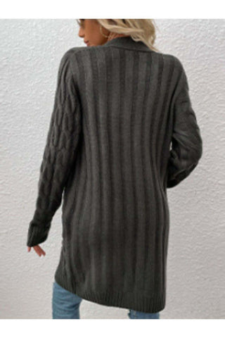 Cable-Knit Button Down Cardigan with Pockets, Multiple Colors - SwagglyLife Home & Fashion Cable-Knit Button Down Cardigan with Pockets, Multiple Colors - SwagglyLife Home & Fashion