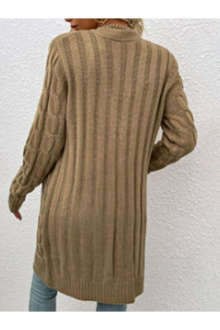 Cable-Knit Button Down Cardigan with Pockets, Multiple Colors - SwagglyLife Home & Fashion Cable-Knit Button Down Cardigan with Pockets, Multiple Colors - SwagglyLife Home & Fashion