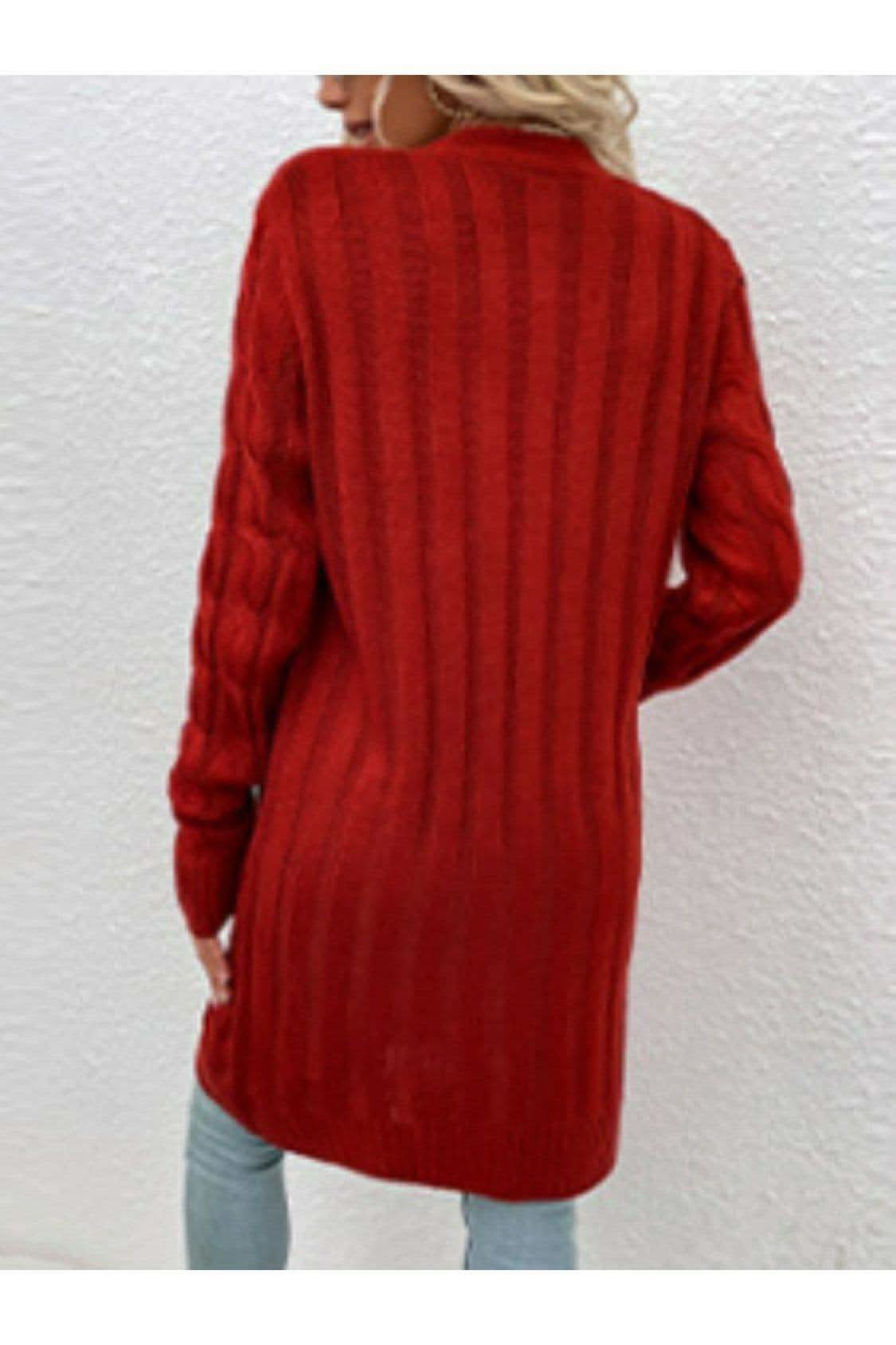 Cable-Knit Button Down Cardigan with Pockets, Multiple Colors - SwagglyLife Home & Fashion Cable-Knit Button Down Cardigan with Pockets, Multiple Colors - SwagglyLife Home & Fashion