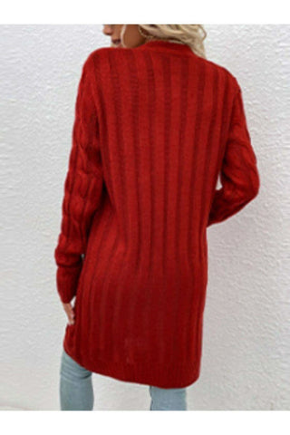 Cable-Knit Button Down Cardigan with Pockets, Multiple Colors - SwagglyLife Home & Fashion Cable-Knit Button Down Cardigan with Pockets, Multiple Colors - SwagglyLife Home & Fashion