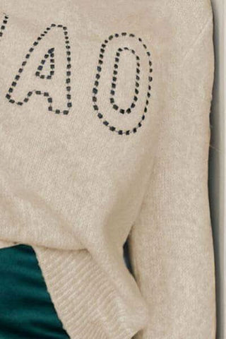 CIAO Round Neck Dropped Shoulder Sweater - SwagglyLife Home & Fashion CIAO Round Neck Dropped Shoulder Sweater - SwagglyLife Home & Fashion