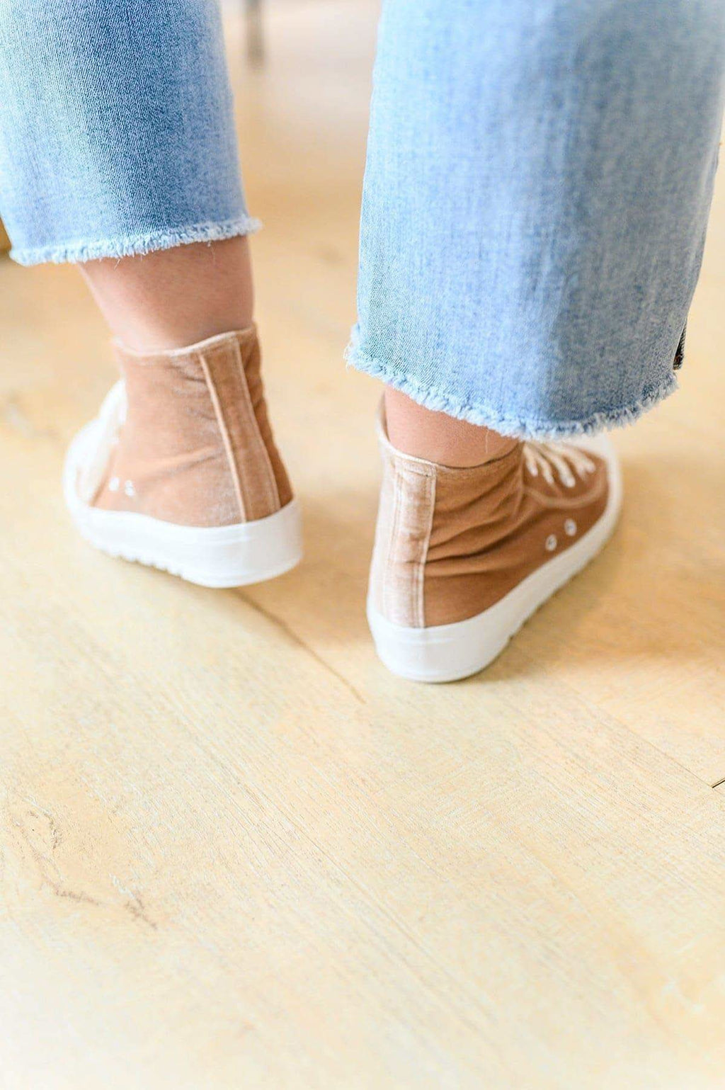 CORKYS Run Me Down Velvet High Tops in Tan in - Shoes photo
