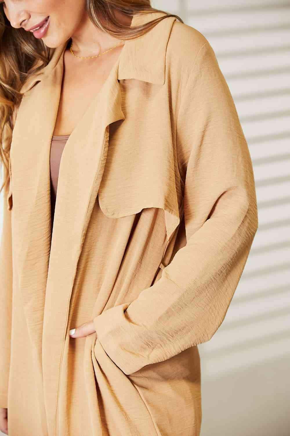 Culture Code Tied Trench Coat with Pockets in - photo