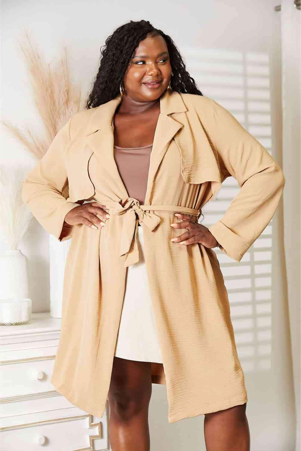 Culture Code Tied Trench Coat with Pockets in - photo