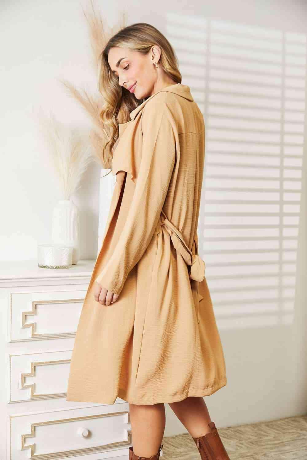 Culture Code Tied Trench Coat with Pockets in - photo