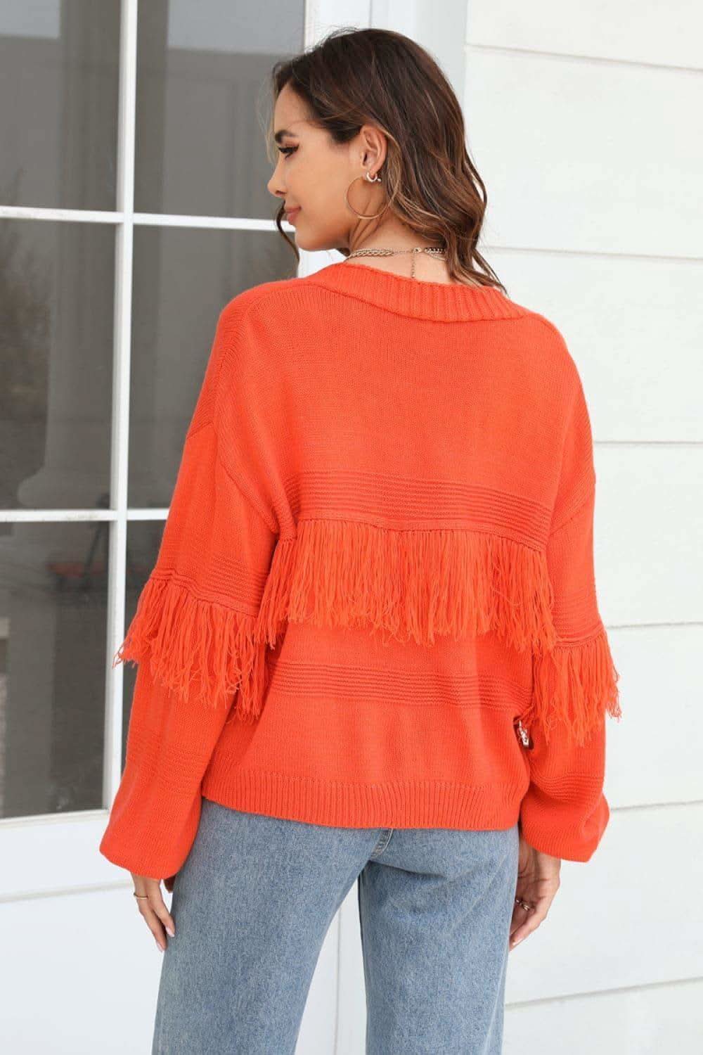 Double Take Fringe Trim Open Front Cardigan, 4 Colors - SwagglyLife Home & Fashion
