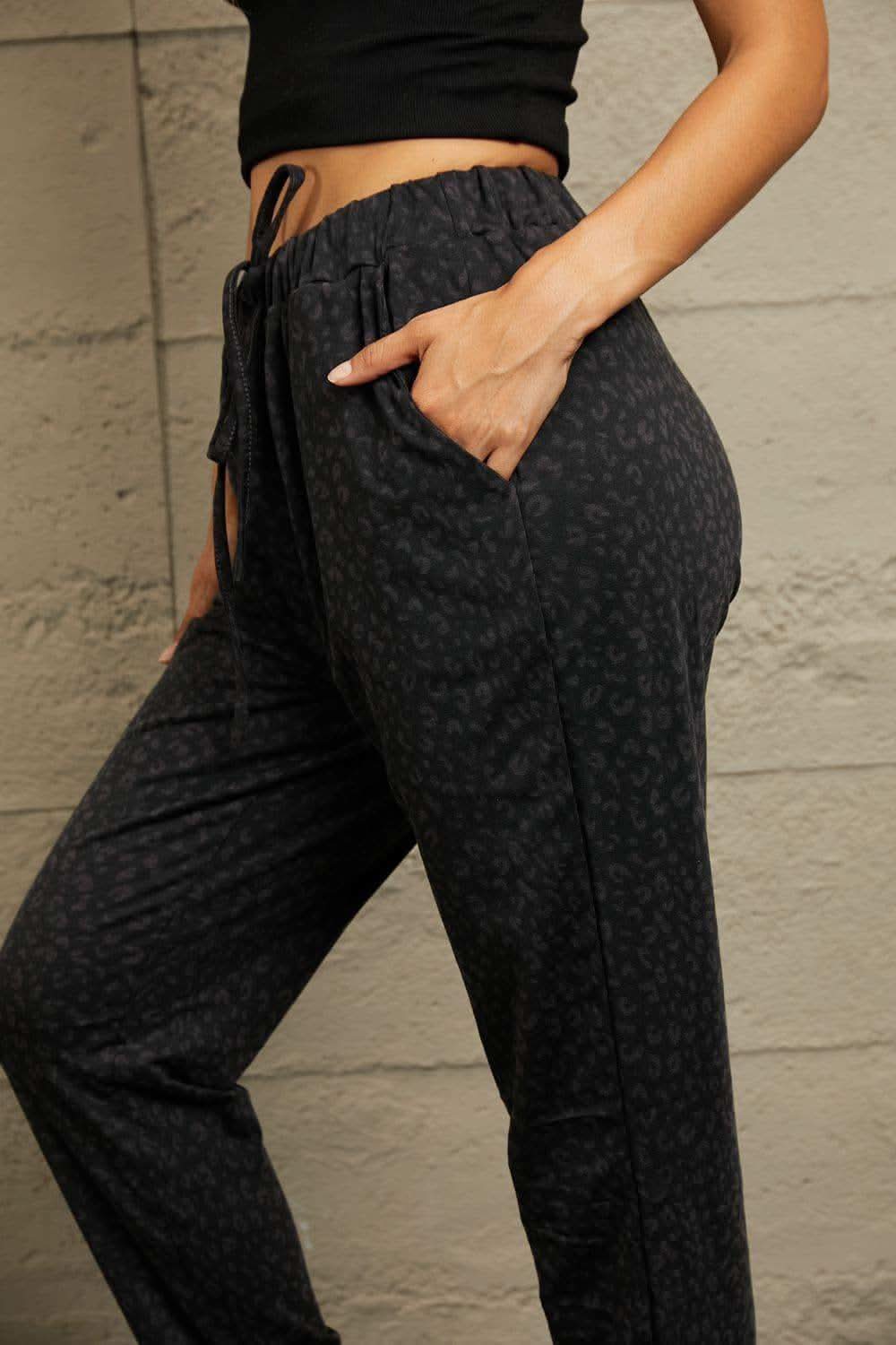 Double Take Leopard Print Joggers with Pockets, 5 Colors - SwagglyLife Home & Fashion Double Take Leopard Print Joggers with Pockets, 5 Colors - SwagglyLife Home & Fashion