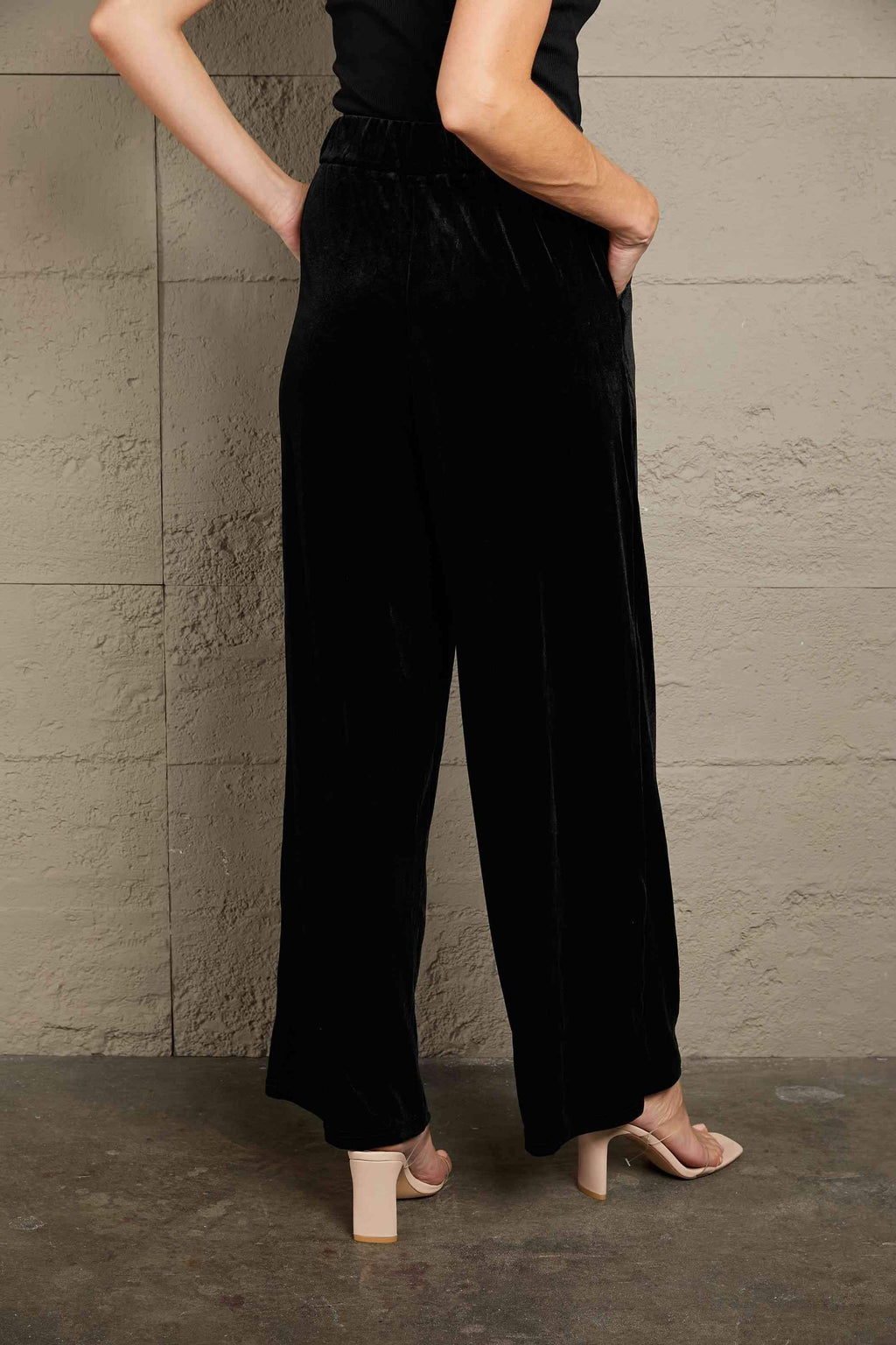 Double Take Loose Fit High Waist Long Pants with Pockets - SwagglyLife Home & Fashion