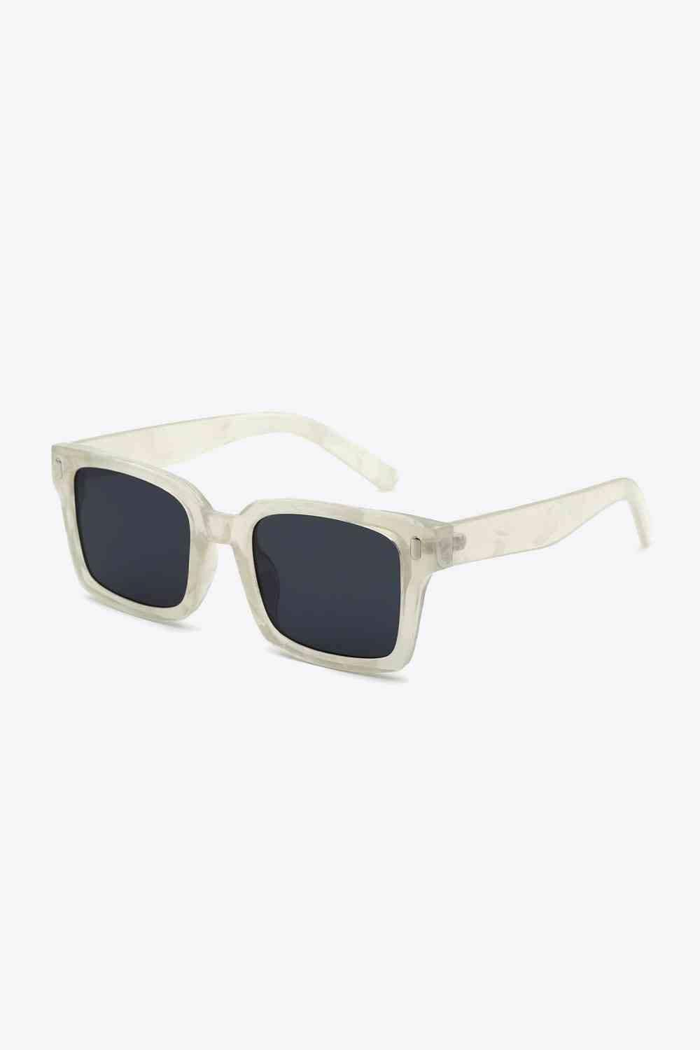 Emily UV400 Polycarbonate Square Sunglasses in Transparent One Size - Sunglasses photo