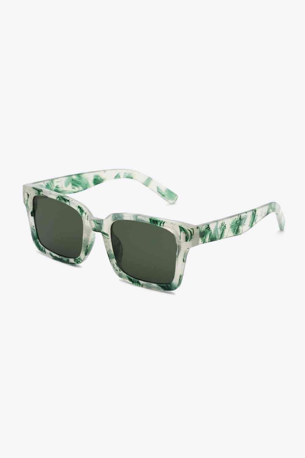 Emily UV400 Polycarbonate Square Sunglasses in Forest One Size - Sunglasses photo