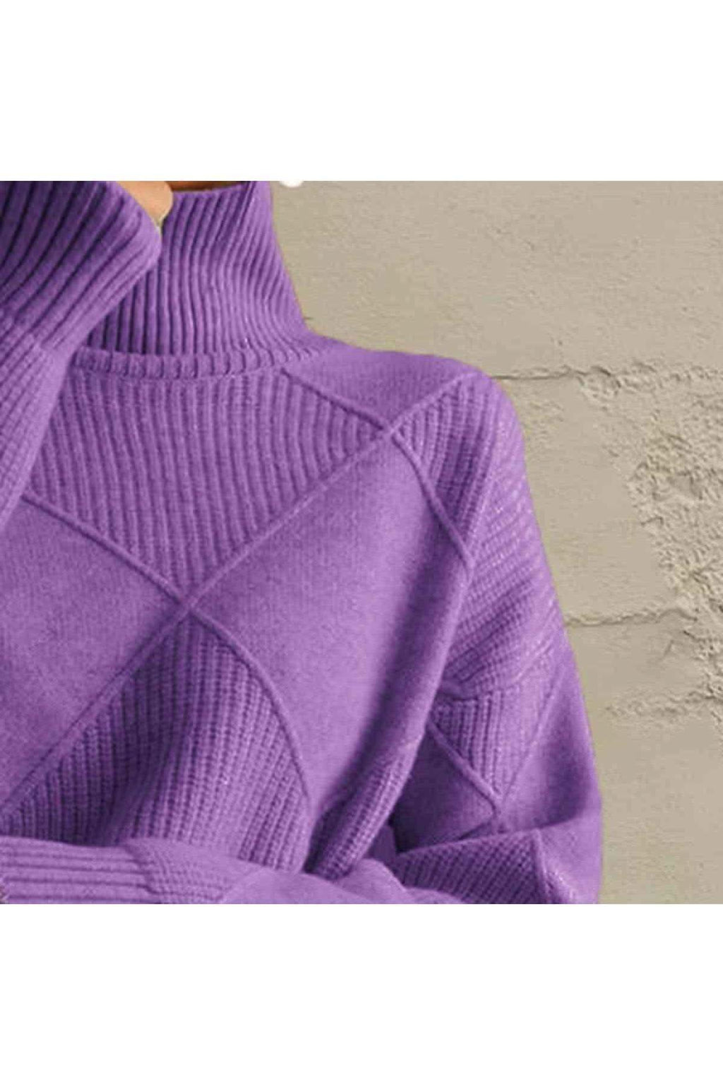 Geometric Turtleneck Long Sleeve Sweater in - Shirts & Tops photo