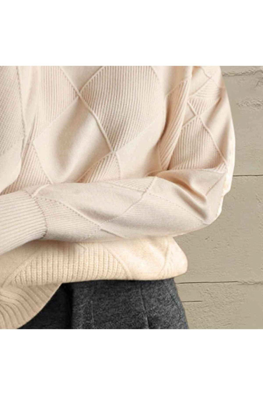 Geometric Turtleneck Long Sleeve Sweater in - Shirts & Tops photo