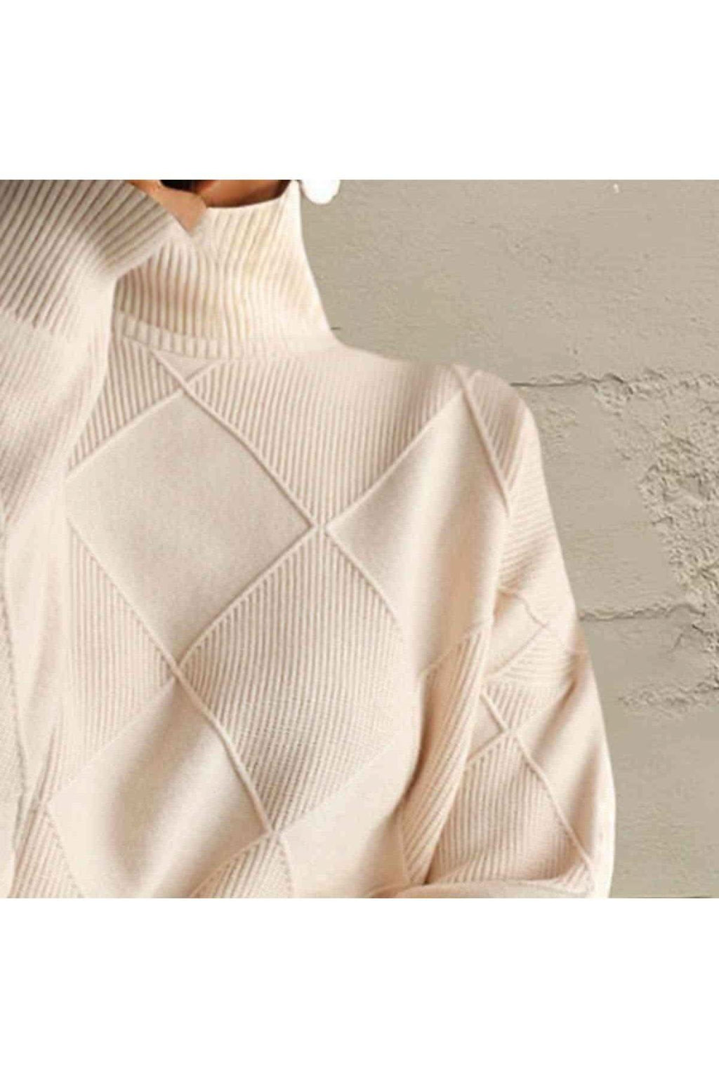 Geometric Turtleneck Long Sleeve Sweater in - Shirts & Tops photo
