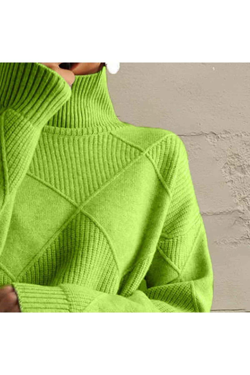 Geometric Turtleneck Long Sleeve Sweater in - Shirts & Tops photo