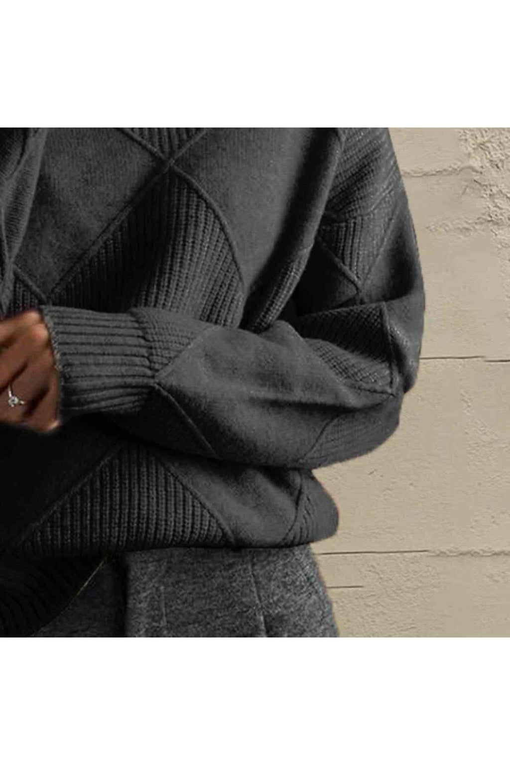 Geometric Turtleneck Long Sleeve Sweater in - Shirts & Tops photo