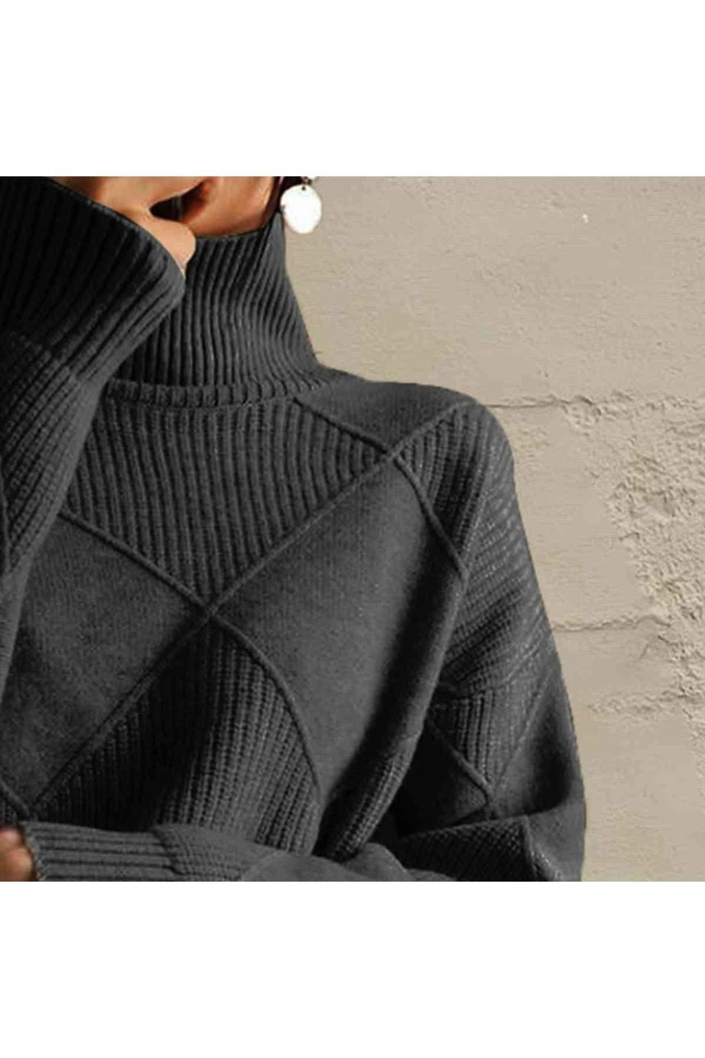 Geometric Turtleneck Long Sleeve Sweater in - Shirts & Tops photo