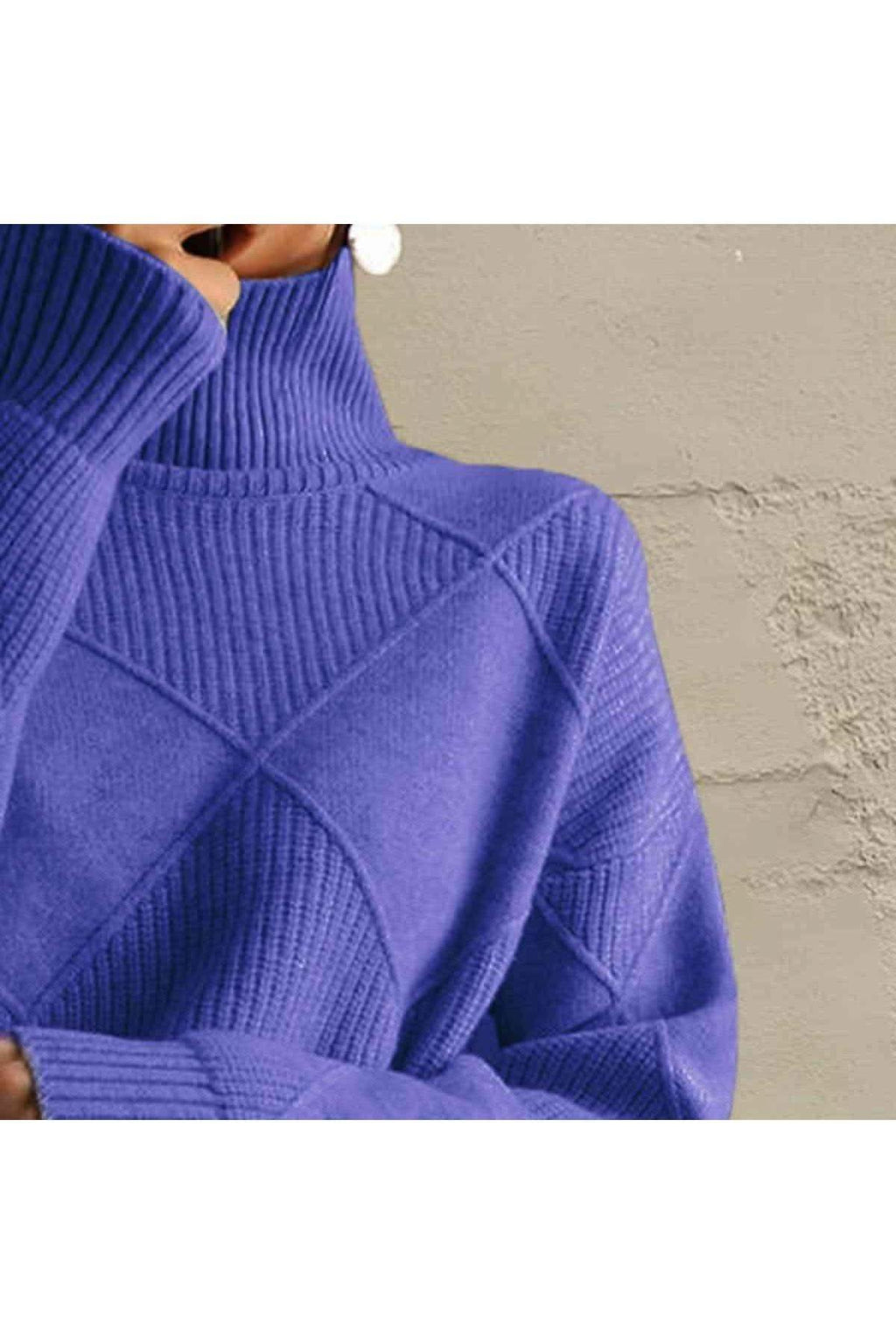 Geometric Turtleneck Long Sleeve Sweater in - Shirts & Tops photo