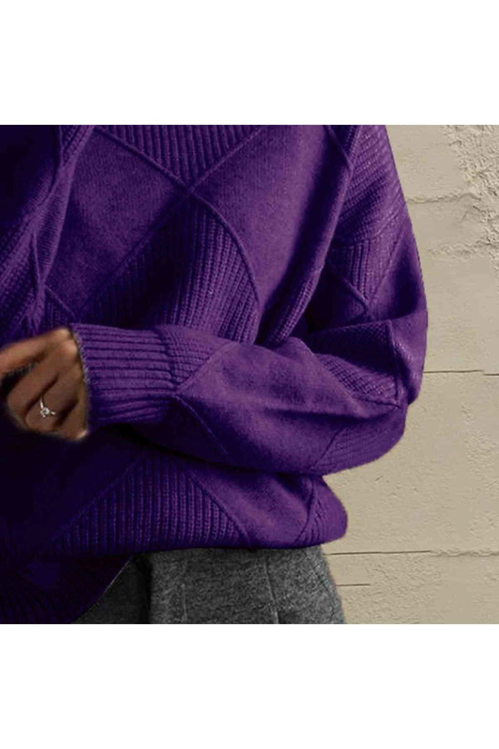 Geometric Turtleneck Long Sleeve Sweater in - Shirts & Tops photo