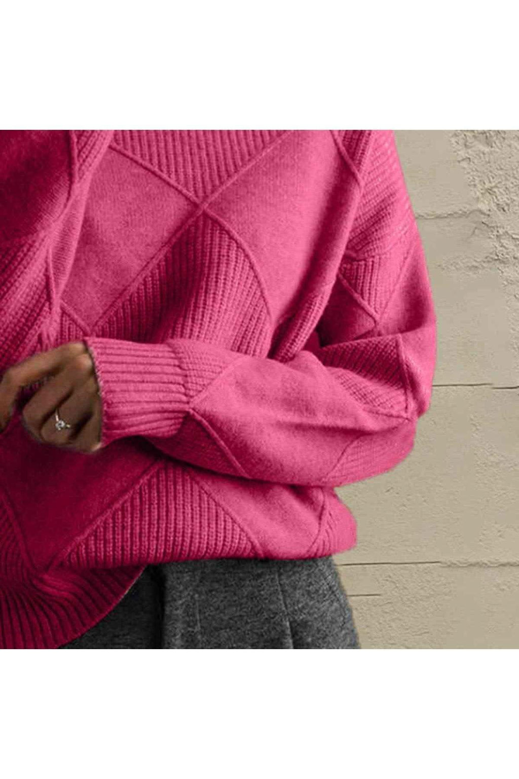 Geometric Turtleneck Long Sleeve Sweater in - Shirts & Tops photo