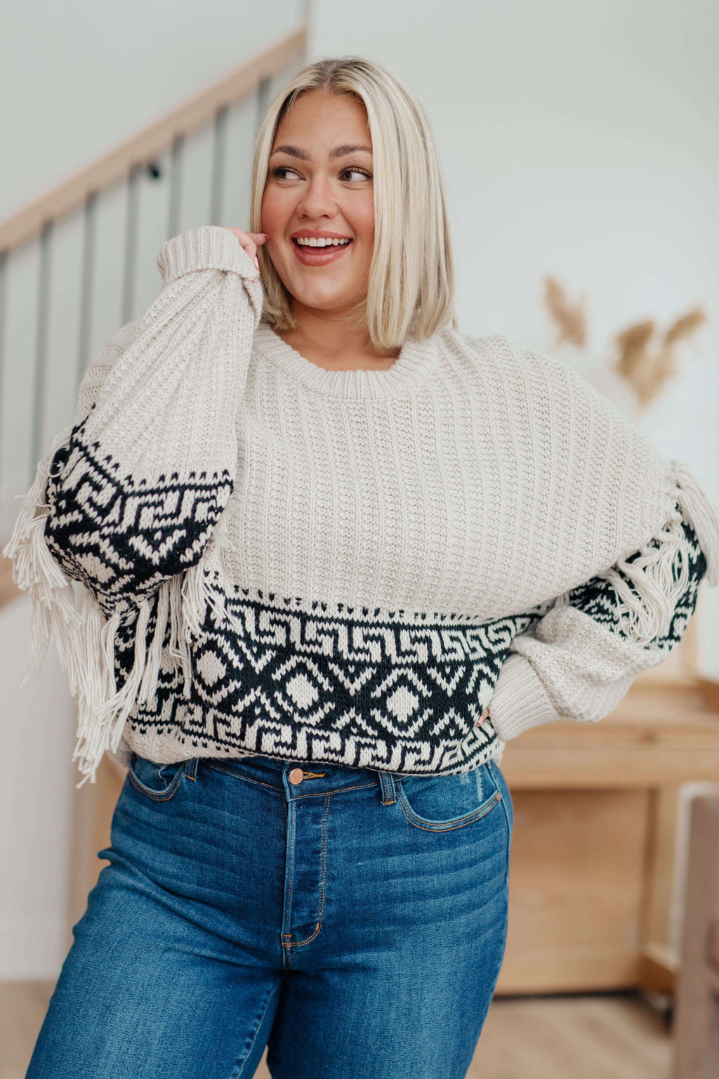 HAPTICS Don't Waver Fringe Detail Sweater in - Shirts & Tops photo