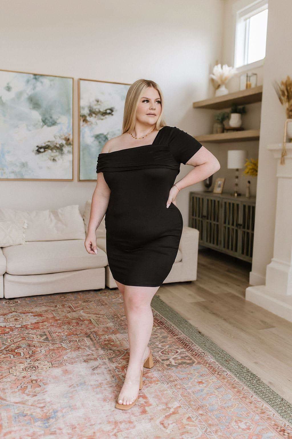 Head Over Heels Asymmetrical Neckline Dress in - Womens photo