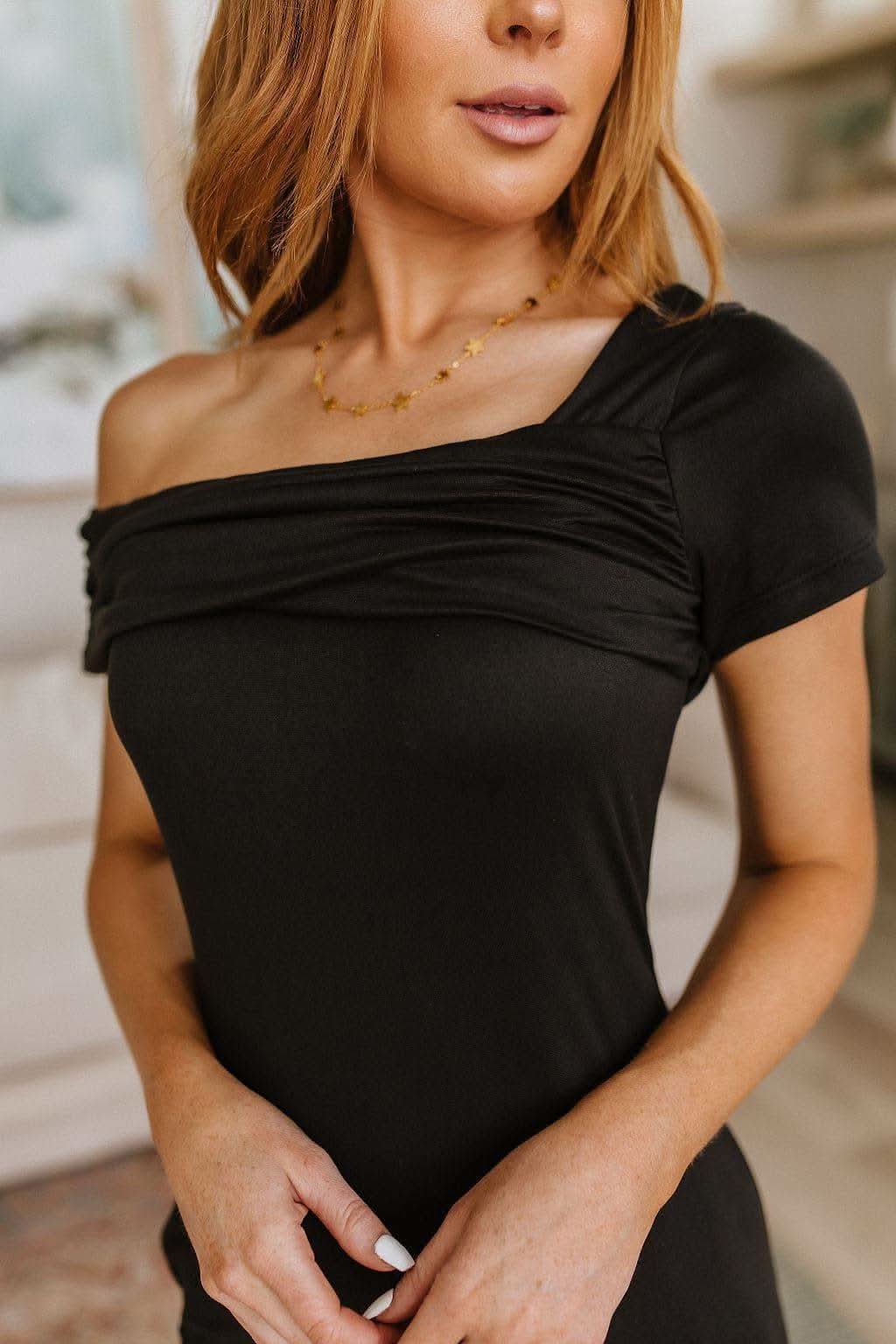 Head Over Heels Asymmetrical Neckline Dress in - Womens photo