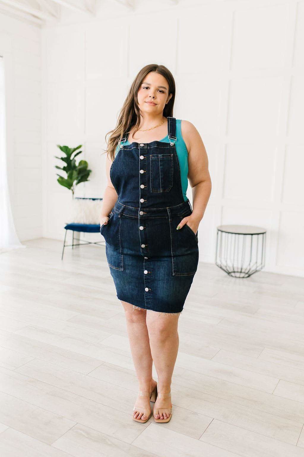 Judy Blue Agnes Denim Overall Dress - SwagglyLife Home & Fashion