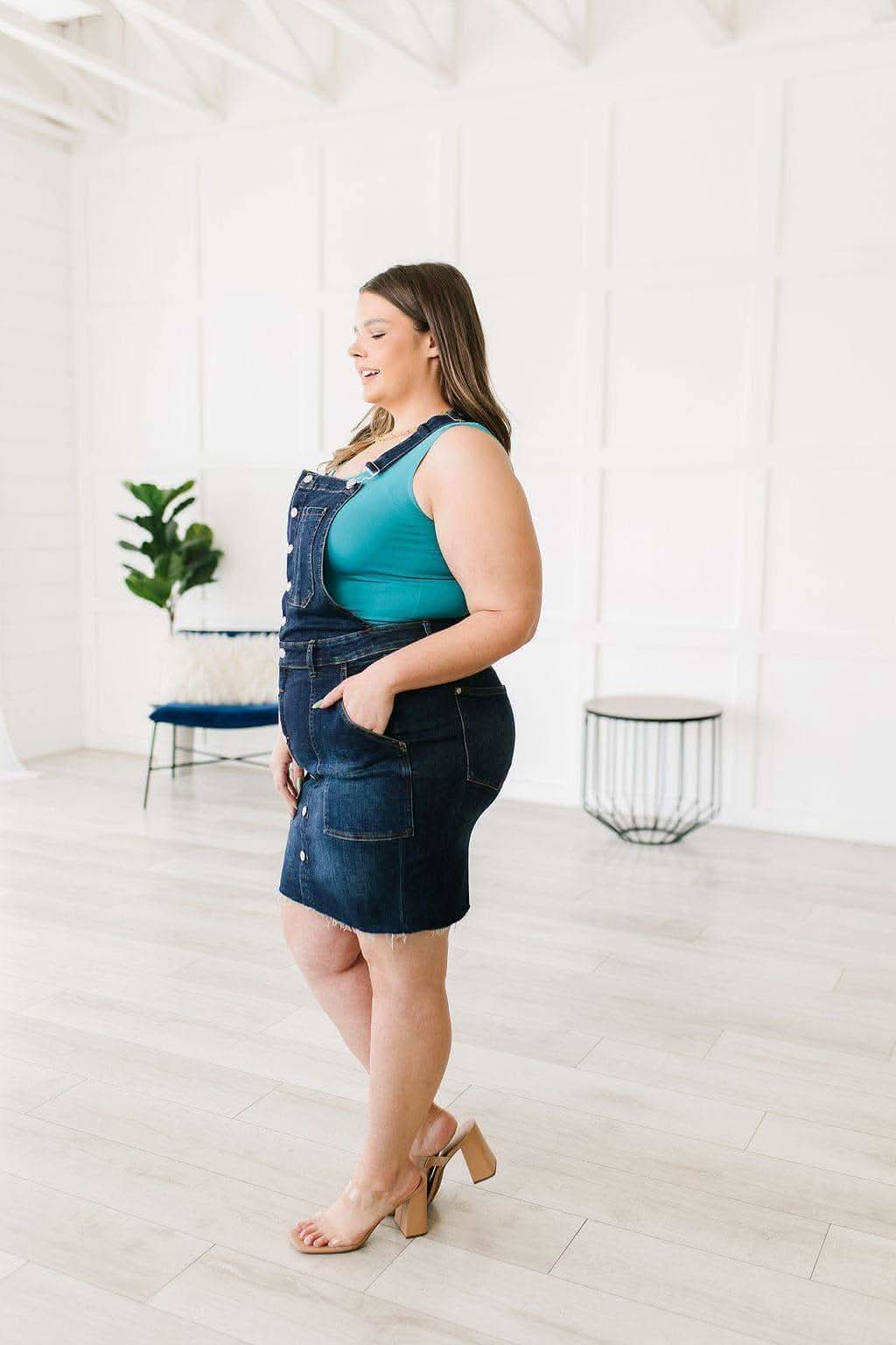 Judy Blue Agnes Denim Overall Dress - SwagglyLife Home & Fashion
