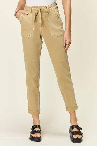 Judy Blue Full Size High Waist Jogger Jeans in Khaki - Pants photo