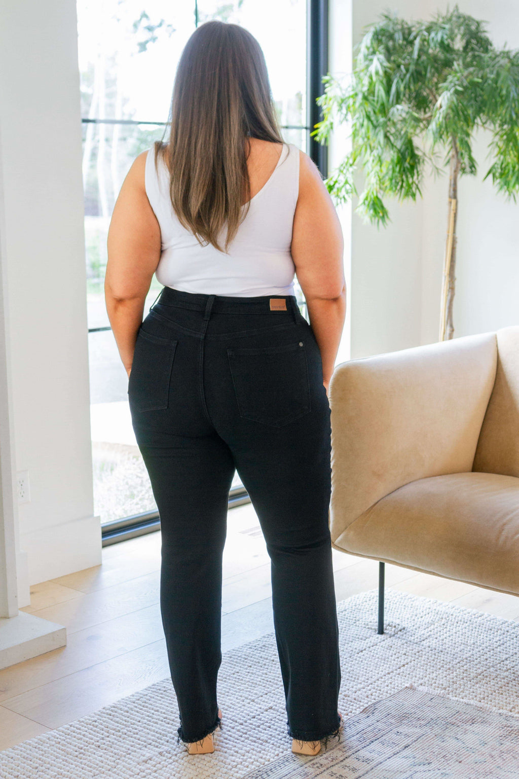 JUDY BLUE Harriet High Rise Button Fly Bootcut Jeans in Black in - Pants photo