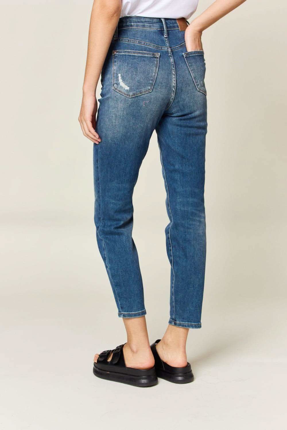 Judy Blue Tummy Control High Waist Slim Jeans - SwagglyLife Home & Fashion
