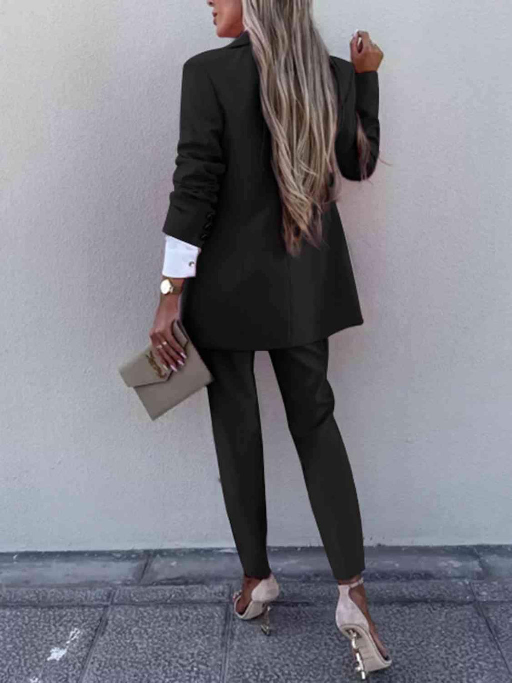 Juliette Lapel Collar Long Sleeve Blazer and Pants Set in - Outfit Sets photo