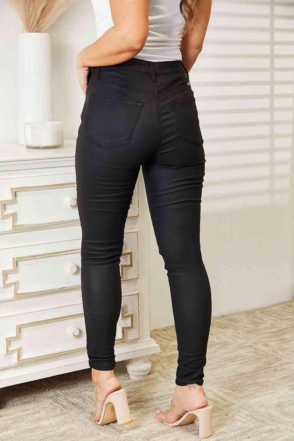 Kancan High Rise Black Coated Ankle Skinny Jeans in - Pants photo