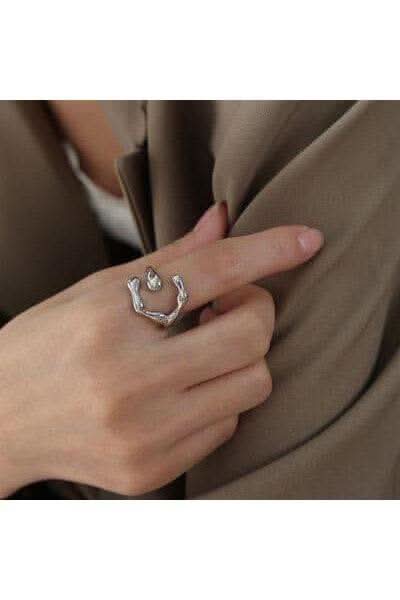 Katherine 18K Gold-Plated Open Ring in Silver 7 - Rings photo