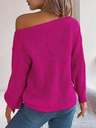 Kayla Openwork Long Sleeve Sweater - SwagglyLife Home & Fashion