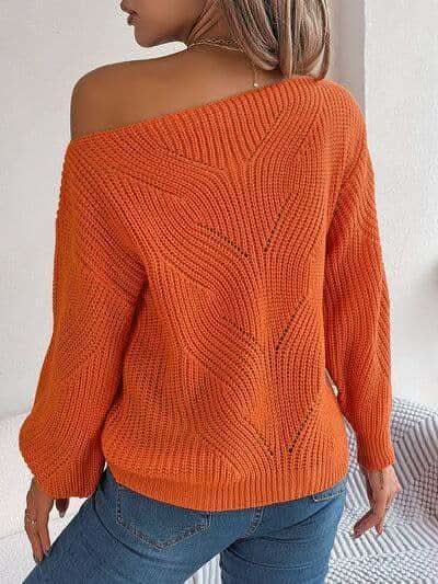 Kayla Openwork Long Sleeve Sweater - SwagglyLife Home & Fashion