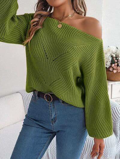 Kayla Openwork Long Sleeve Sweater - SwagglyLife Home & Fashion