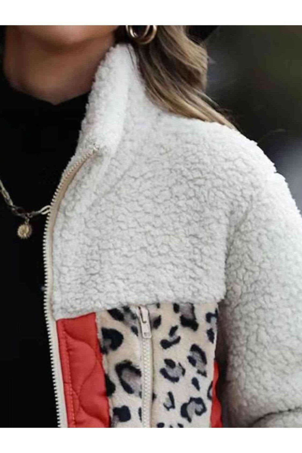 Leona Leopard Color Block Zip-Up Jacket, Multiple Colors - SwagglyLife Home & Fashion
