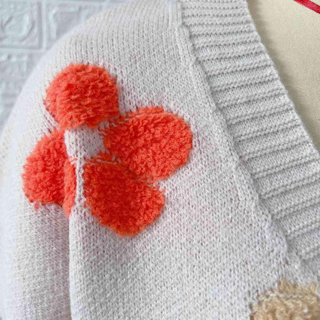 Lola Floral V-Neck Button Up Cardigan with Pockets in - Shirts & Tops photo