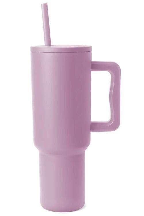Monochromatic Stainless Steel Tumbler w/ Matching Straw in Lilac One Size - Tumblers photo