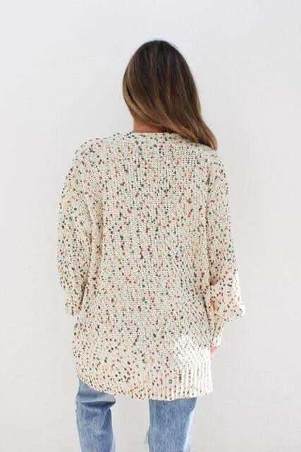 Multicolored Open Front Cardigan - SwagglyLife Home & Fashion