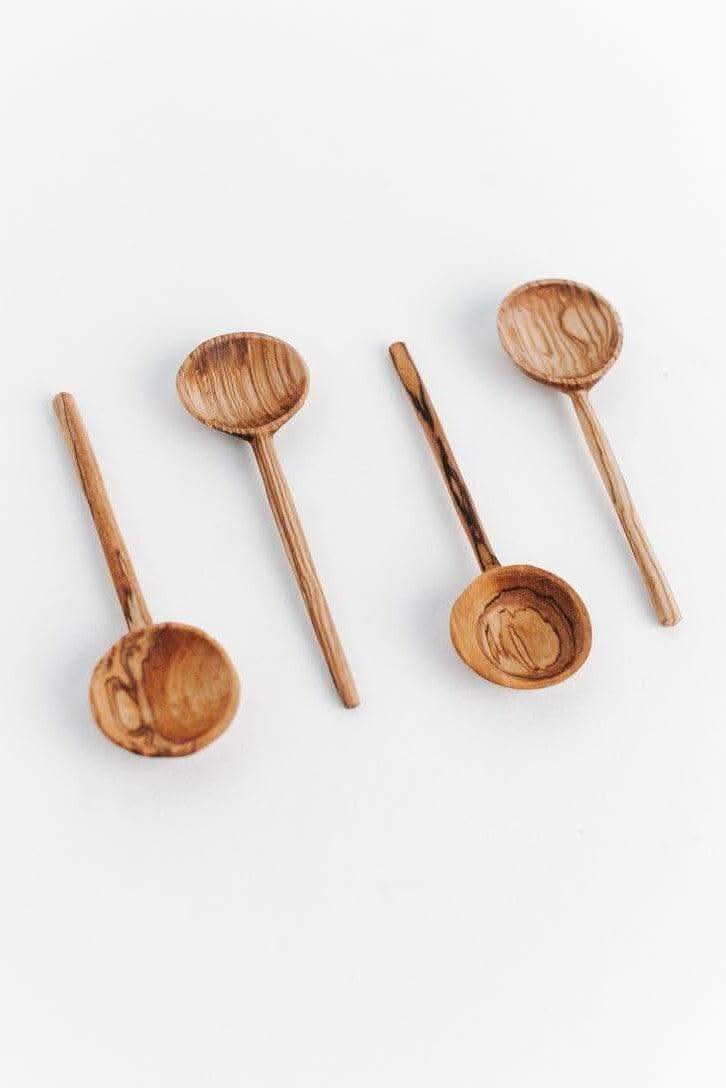 Olive Wood Coffee Spoon Set in Default Title - Tableware photo