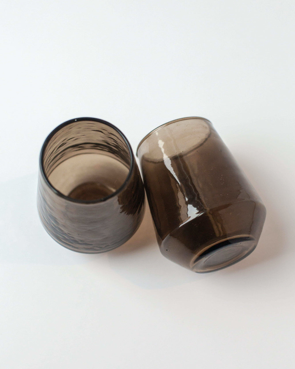 Pair of Hammered Glass Stemless Tumblers in Smoke - Kitchen & Dining photo