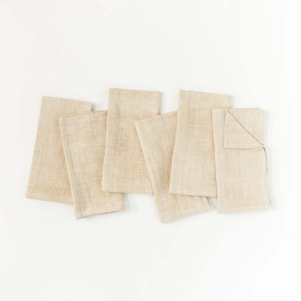 Petra Cotton Napkin in Beige Set of 6 - Cloth Napkins photo
