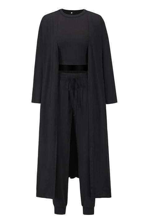 Tank, Pants, and Cardigan Set with Pockets - SwagglyLife Home & Fashion