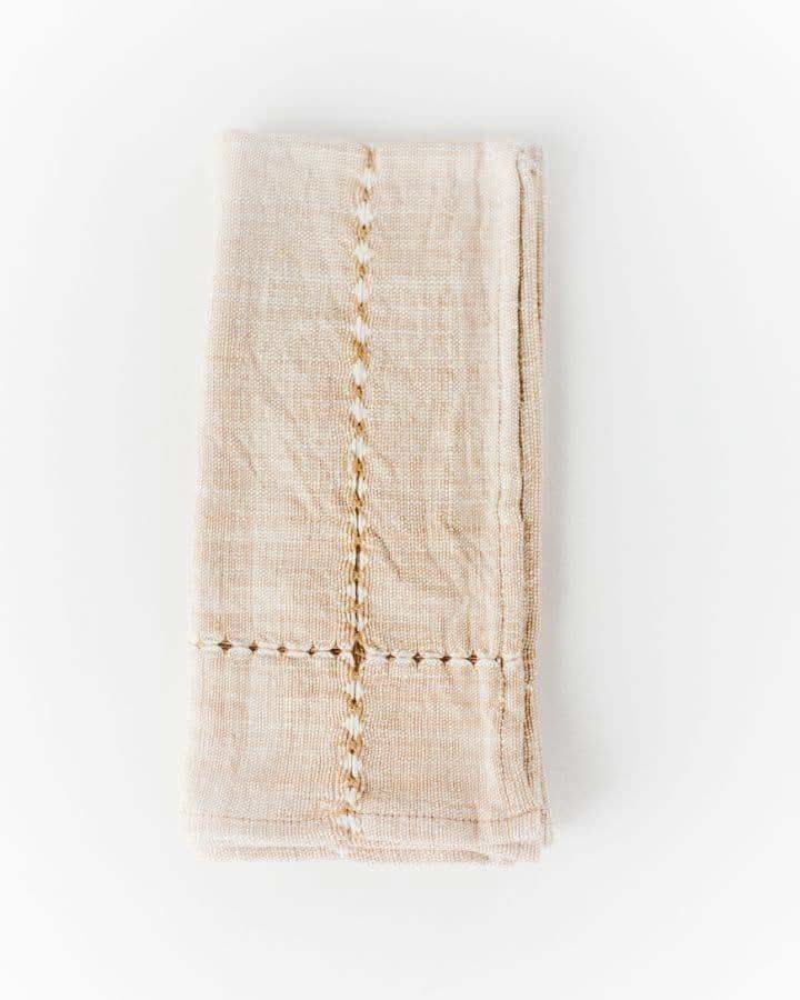 Pulled Cotton Napkins in Rattan - Cloth Napkins photo