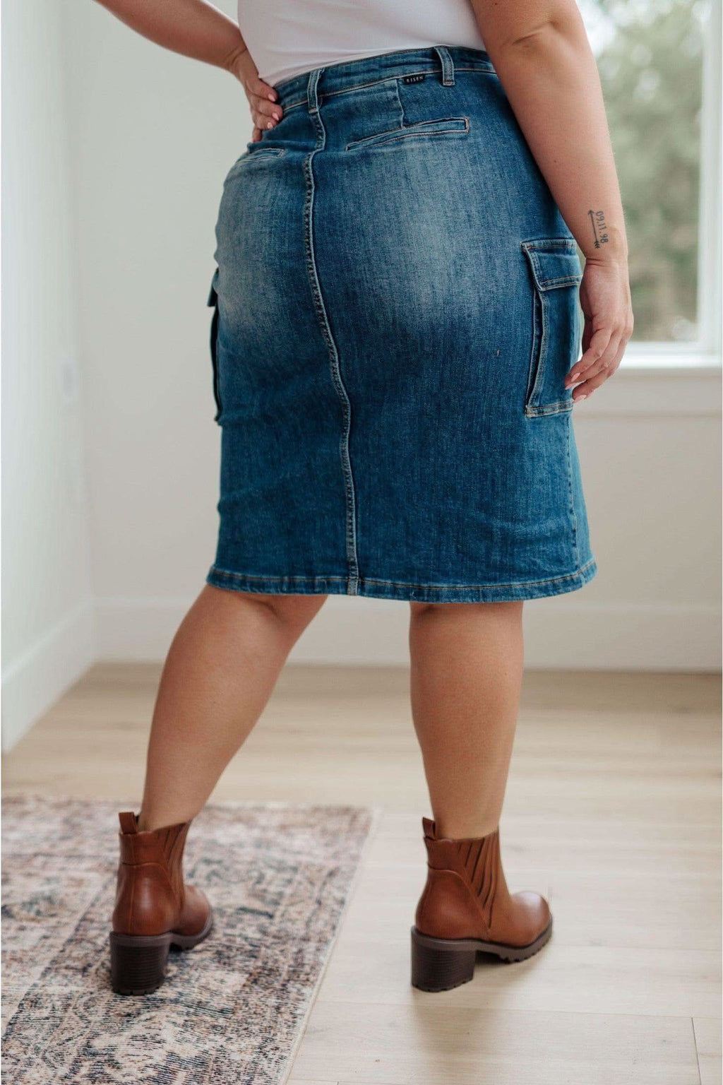 RISEN Always Be There Cargo Denim Skirt in - Skirts photo