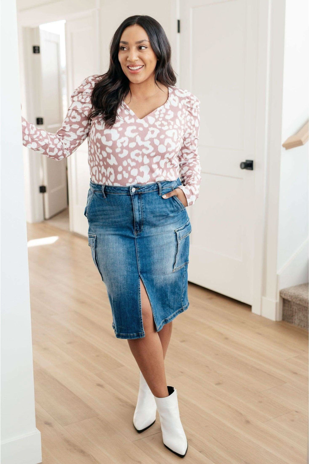 RISEN Always Be There Cargo Denim Skirt in - Skirts photo