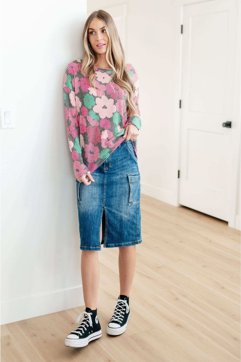 RISEN Always Be There Cargo Denim Skirt in - Skirts photo