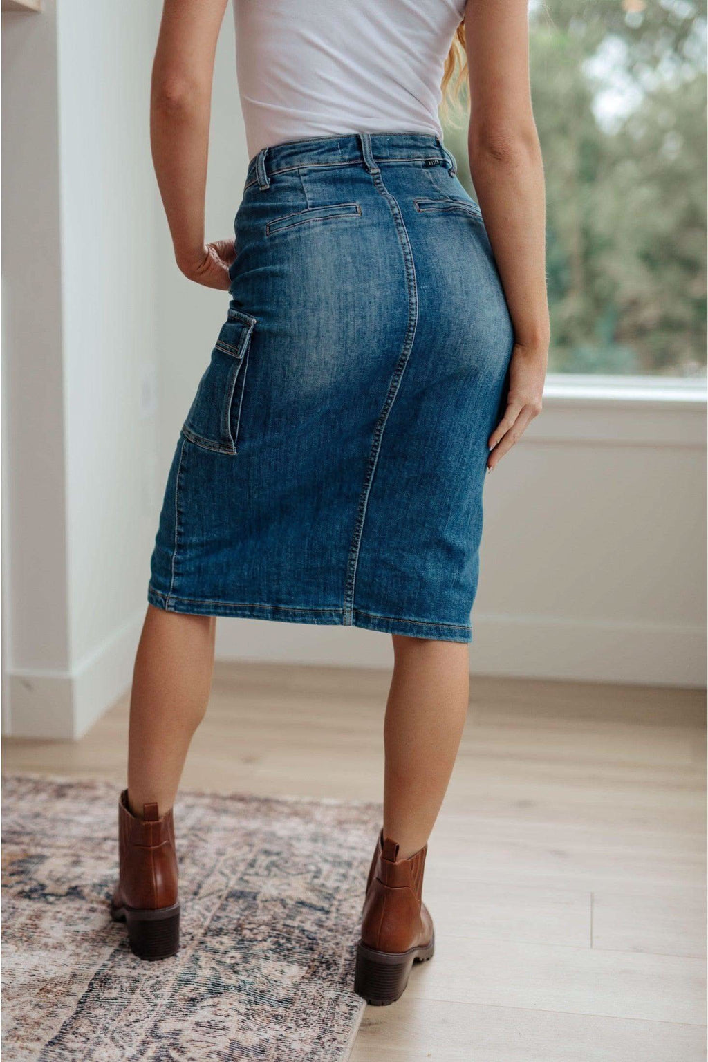 RISEN Always Be There Cargo Denim Skirt in - Skirts photo